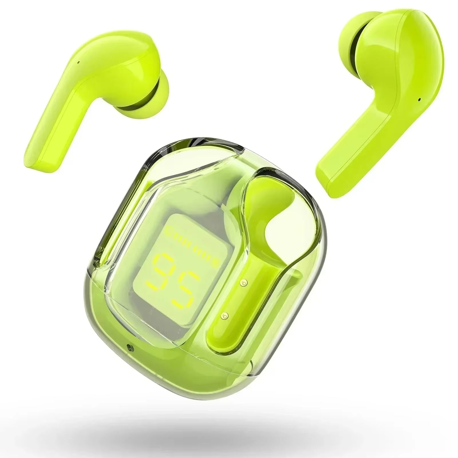 CrystalBeats BT30: Transparent TWS Bluetooth 5.3 Earbuds with Digital Display & Noise Canceling - High Ends Electronics and more