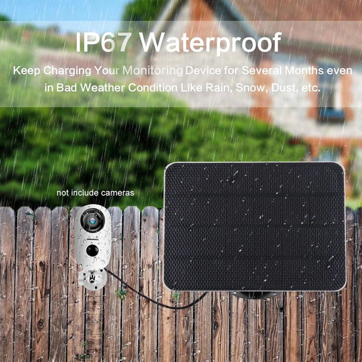 10W 5V Solar Panel IP Security Camera Charger USB - C Port Monocrystalline Portable Solar Panel Waterproof Lights - High Ends Electronics and moreHigh Ends Electronics and moreHigh Ends Electronics and more10W 5V Solar Panel IP Security Camera Charger USB - C Port Monocrystalline Portable Solar Panel Waterproof Lights