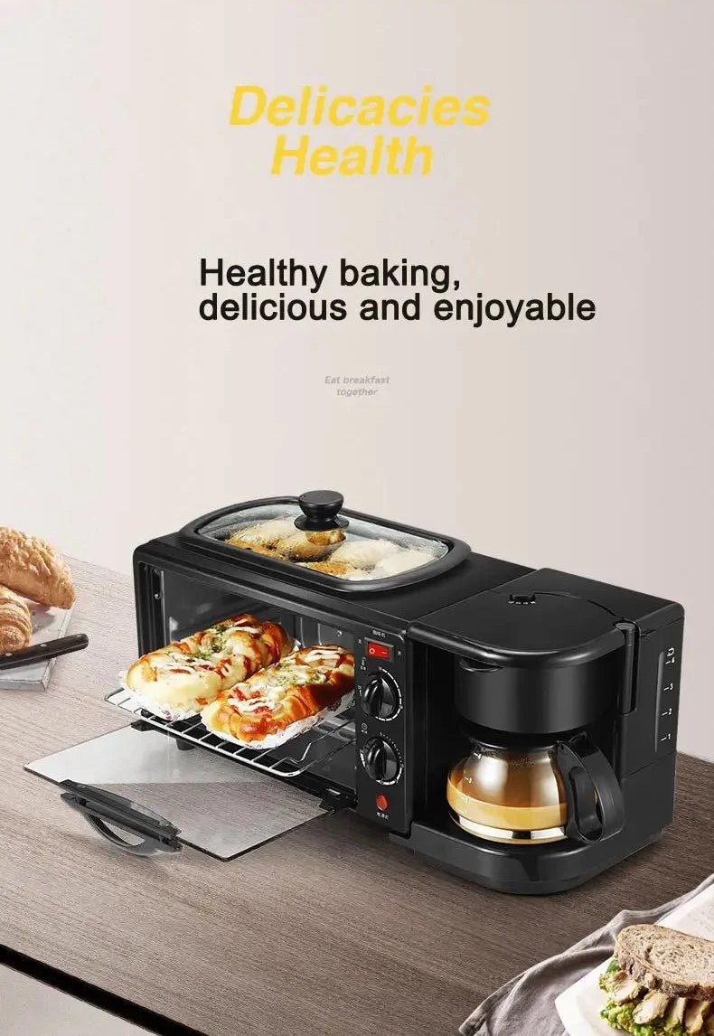 110V Electric Breakfast Machine 3 in 1 Multifunction Breakfast Maker Mini Drip Coffee Maker Bread Pizza Oven Frying Pan Toaster - High Ends Electronics and moreHigh Ends Electronics and moreHigh Ends Electronics and more110V Electric Breakfast Machine 3 in 1 Multifunction Breakfast Maker Mini Drip Coffee Maker Bread Pizza Oven Frying Pan Toaster