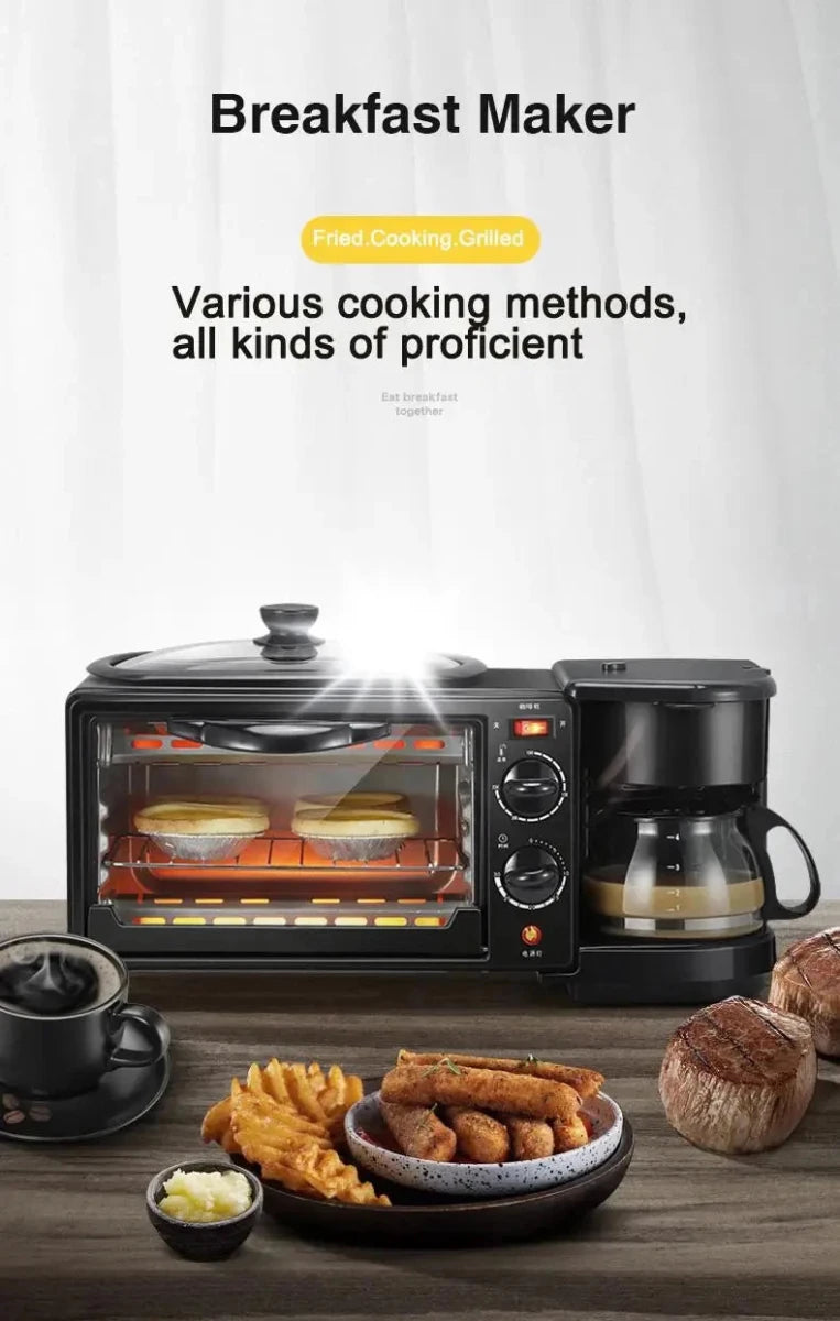 110V Electric Breakfast Machine 3 in 1 Multifunction Breakfast Maker Mini Drip Coffee Maker Bread Pizza Oven Frying Pan Toaster - High Ends Electronics and moreHigh Ends Electronics and moreHigh Ends Electronics and more110V Electric Breakfast Machine 3 in 1 Multifunction Breakfast Maker Mini Drip Coffee Maker Bread Pizza Oven Frying Pan Toaster