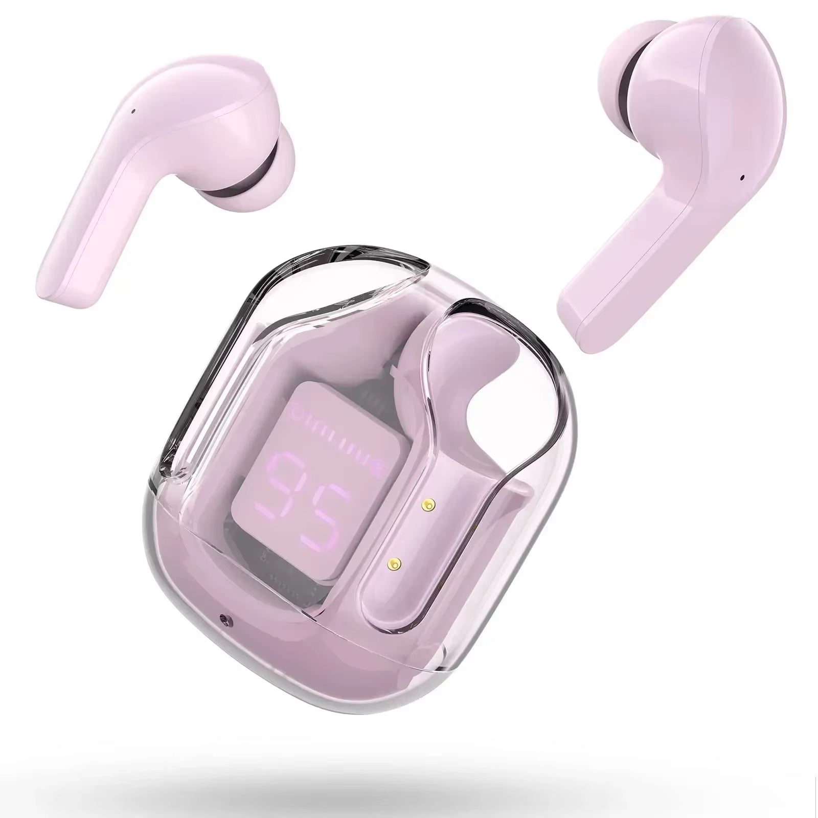 CrystalBeats BT30: Transparent TWS Bluetooth 5.3 Earbuds with Digital Display & Noise Canceling - High Ends Electronics and more