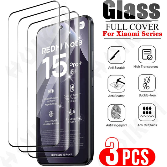 3 Pcs Tempered Glass For For Redmi Note 15 14 13 Pro Plus 15C 14C 4G 5G Xiaomi 15T Pro 14T Pro Full Cover Screen Protector - High Ends Electronics and moreHigh Ends Electronics and moreHigh Ends Electronics and more3 Pcs Tempered Glass For For Redmi Note 15 14 13 Pro Plus 15C 14C 4G 5G Xiaomi 15T Pro 14T Pro Full Cover Screen Protector