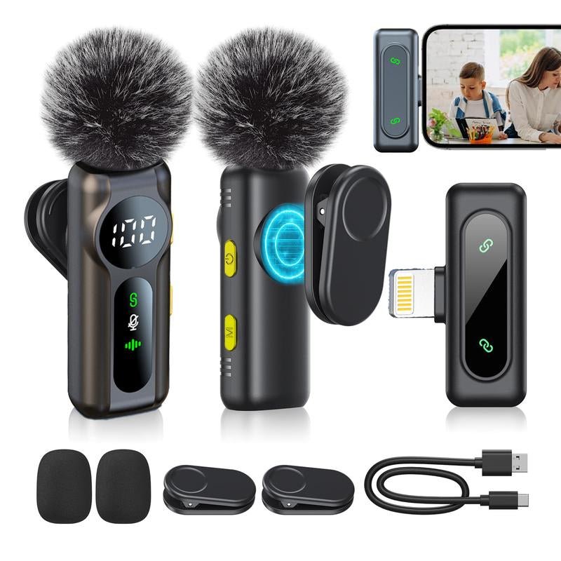 2 - Pack Wireless Lavalier Clip - On Microphones - High Ends Electronics and more