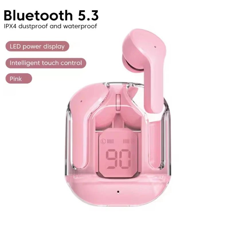 CrystalBeats BT30: Transparent TWS Bluetooth 5.3 Earbuds with Digital Display & Noise Canceling - High Ends Electronics and more