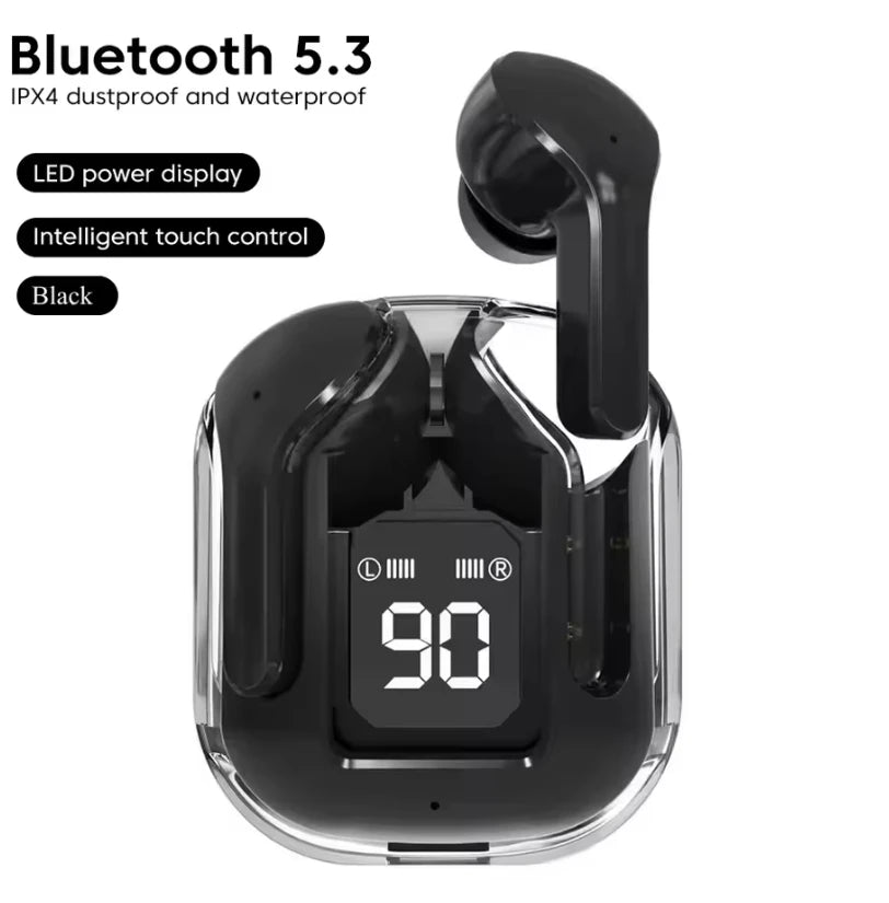 CrystalBeats BT30: Transparent TWS Bluetooth 5.3 Earbuds with Digital Display & Noise Canceling - High Ends Electronics and more