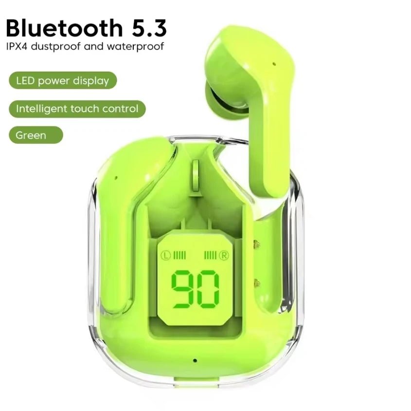 CrystalBeats BT30: Transparent TWS Bluetooth 5.3 Earbuds with Digital Display & Noise Canceling - High Ends Electronics and more