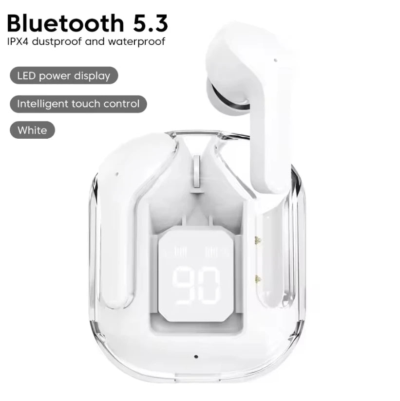 CrystalBeats BT30: Transparent TWS Bluetooth 5.3 Earbuds with Digital Display & Noise Canceling - High Ends Electronics and more