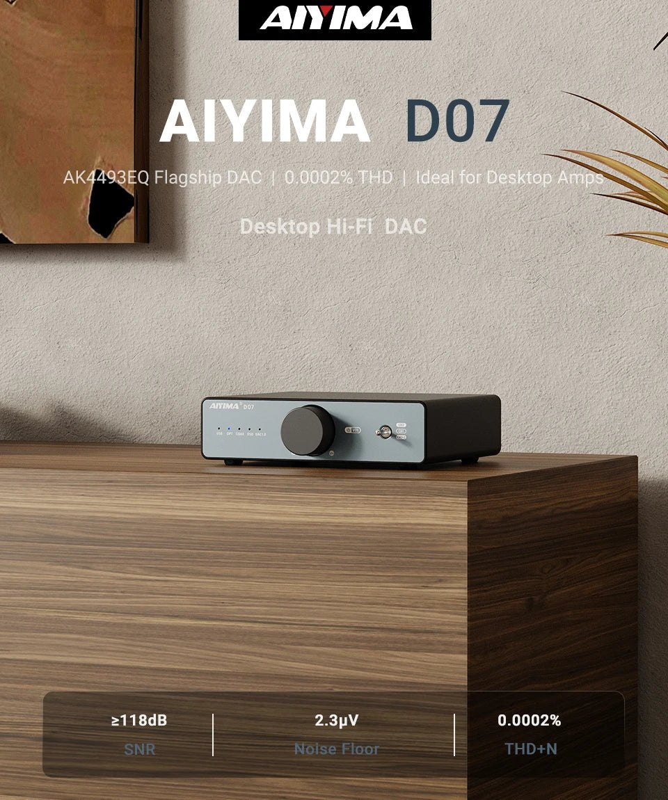 AIYIMA D07 DAC XMOS XU316 AKM 4493S HIFI Mini Desktop Decoder PCM 768kHz/32Bit DSD512 Optical fiber/coaxial/USB input RCA output - High Ends Electronics and moreHigh Ends Electronics and moreHigh Ends Electronics and moreAIYIMA D07 DAC XMOS XU316 AKM 4493S HIFI Mini Desktop Decoder PCM 768kHz/32Bit DSD512 Optical fiber/coaxial/USB input RCA output