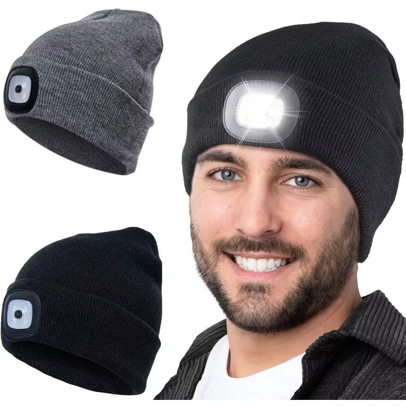 GlowGear™ LED Beanie Hat: USB Rechargeable Winter Headlamp Cap for Warmth & Hands - Free Light - High Ends Electronics and more