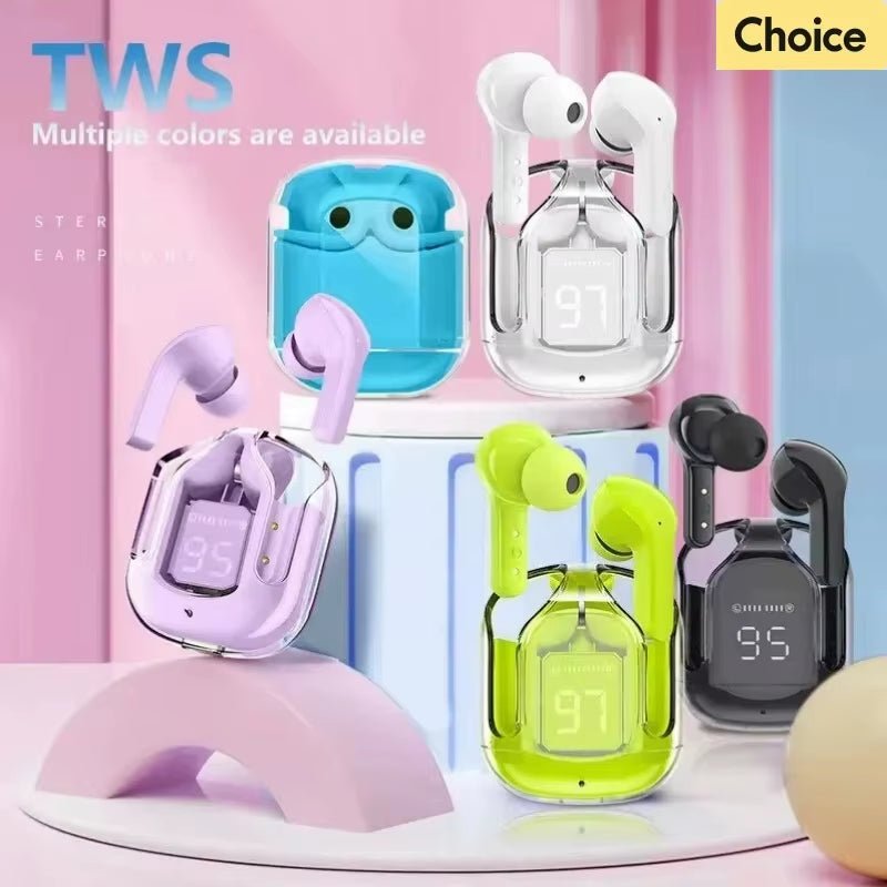 CrystalBeats BT30: Transparent TWS Bluetooth 5.3 Earbuds with Digital Display & Noise Canceling - High Ends Electronics and more