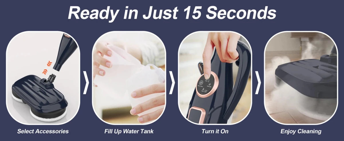 DEVOAC VM6 Steam Mop Cleaner with Rotating Mop Pad 10 in 1 Lightweight Spin Mop 1300W Powerful Floor Steamer for Home Hardwood - High Ends Electronics and moreHigh Ends Electronics and moreHigh Ends Electronics and moreDEVOAC VM6 Steam Mop Cleaner with Rotating Mop Pad 10 in 1 Lightweight Spin Mop 1300W Powerful Floor Steamer for Home Hardwood