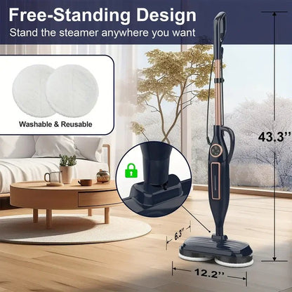 DEVOAC VM6 Steam Mop Cleaner with Rotating Mop Pad 10 in 1 Lightweight Spin Mop 1300W Powerful Floor Steamer for Home Hardwood - High Ends Electronics and moreHigh Ends Electronics and moreHigh Ends Electronics and moreDEVOAC VM6 Steam Mop Cleaner with Rotating Mop Pad 10 in 1 Lightweight Spin Mop 1300W Powerful Floor Steamer for Home Hardwood