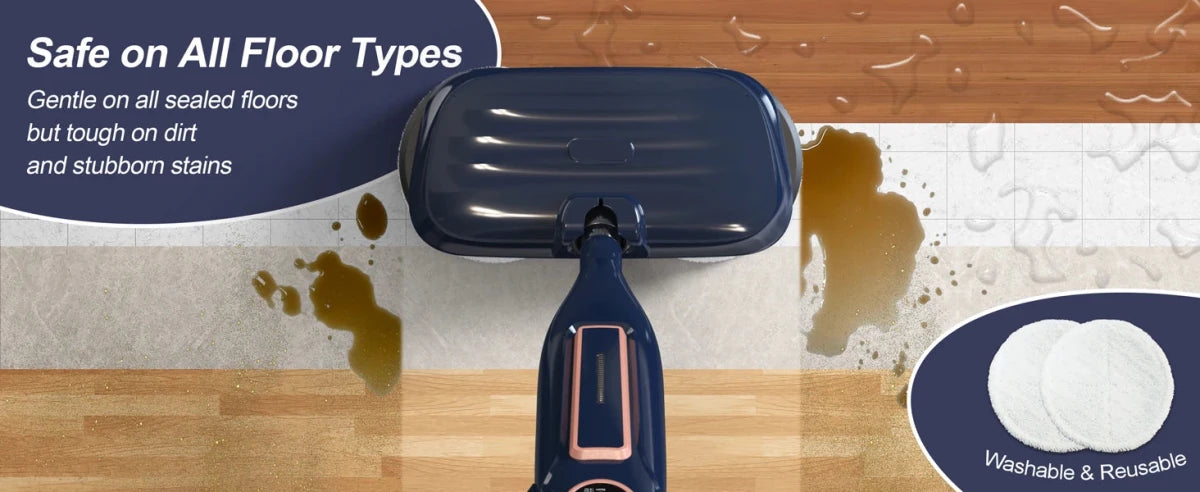 DEVOAC VM6 Steam Mop Cleaner with Rotating Mop Pad 10 in 1 Lightweight Spin Mop 1300W Powerful Floor Steamer for Home Hardwood - High Ends Electronics and moreHigh Ends Electronics and moreHigh Ends Electronics and moreDEVOAC VM6 Steam Mop Cleaner with Rotating Mop Pad 10 in 1 Lightweight Spin Mop 1300W Powerful Floor Steamer for Home Hardwood