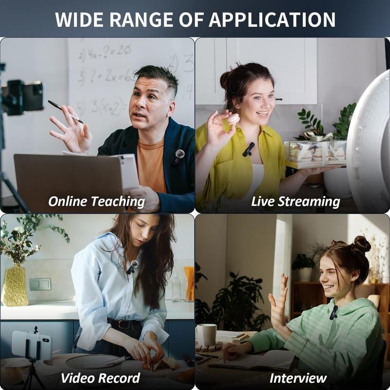 2 - Pack Wireless Lavalier Clip - On Microphones - High Ends Electronics and more