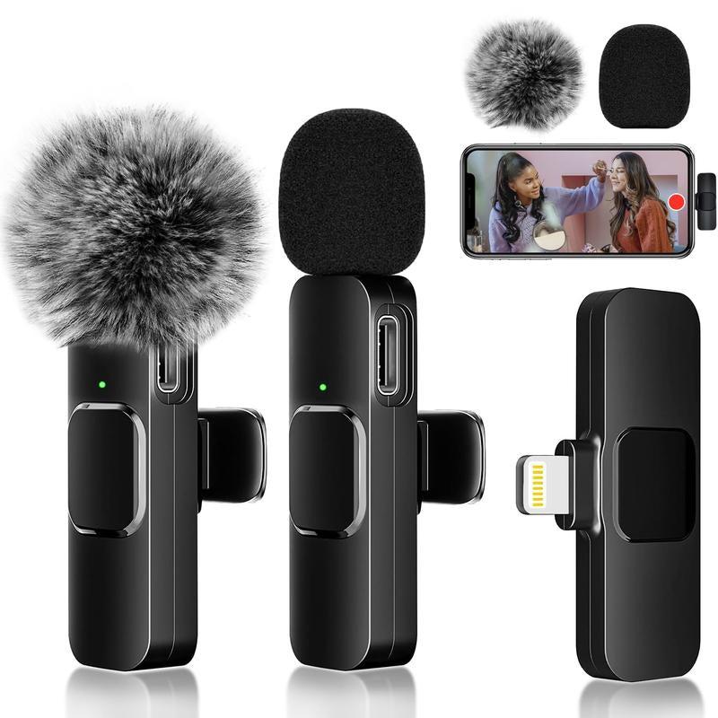 2 - Pack Wireless Lavalier Clip - On Microphones - High Ends Electronics and more