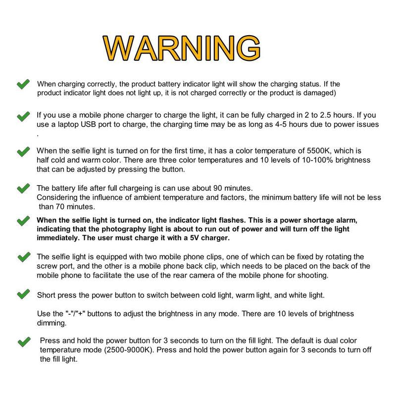 Portable Rechargeable LED Clip - On Selfie Light - High Ends Electronics and more