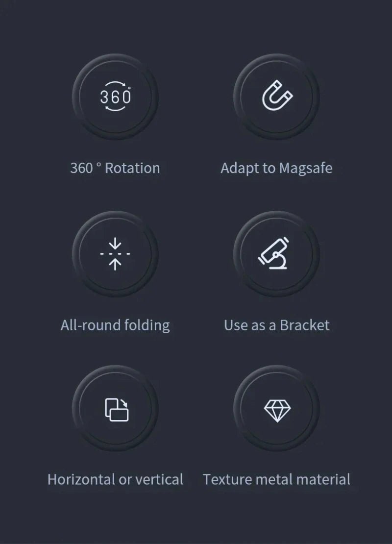 For MagSafe Double Sided Magnetic Ring Phone Holder Portable Folding Cellphones Stand Car Accessories Support Bracket Grip - High Ends Electronics and moreHigh Ends Electronics and moreHigh Ends Electronics and moreFor MagSafe Double Sided Magnetic Ring Phone Holder Portable Folding Cellphones Stand Car Accessories Support Bracket Grip