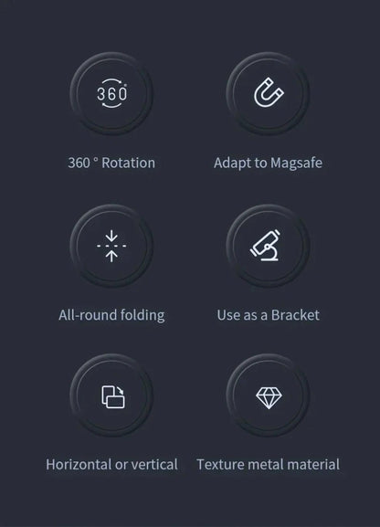 For MagSafe Double Sided Magnetic Ring Phone Holder Portable Folding Cellphones Stand Car Accessories Support Bracket Grip - High Ends Electronics and moreHigh Ends Electronics and moreHigh Ends Electronics and moreFor MagSafe Double Sided Magnetic Ring Phone Holder Portable Folding Cellphones Stand Car Accessories Support Bracket Grip