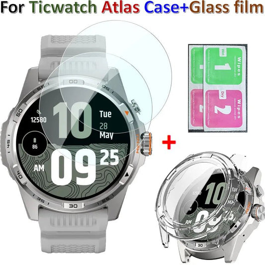 Glass Film Screen Protectors Cover for Ticwatch Atlas Watch band shell bracelet Protective Case for Ticwatch Atlas frame bezel - High Ends Electronics and moreHigh Ends Electronics and moreHigh Ends Electronics and moreGlass Film Screen Protectors Cover for Ticwatch Atlas Watch band shell bracelet Protective Case for Ticwatch Atlas frame bezel