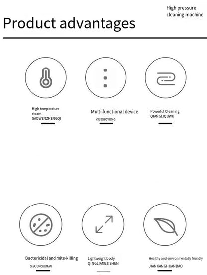 High pressure and high temperature steam cleaner for home fast heat kitchen cleaning portable steam machine ironing clothes - High Ends Electronics and moreHigh Ends Electronics and moreHigh Ends Electronics and moreHigh pressure and high temperature steam cleaner for home fast heat kitchen cleaning portable steam machine ironing clothes