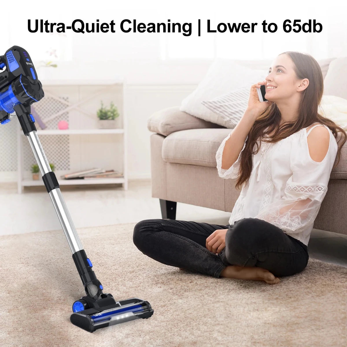 INSE V70 12kPa Powerful Lightweight Vacuum Cleaner up to 45 Mins Runtime, for Home Hard Floor Carpet Pet Hair, Blue - High Ends Electronics and moreHigh Ends Electronics and moreHigh Ends Electronics and moreINSE V70 12kPa Powerful Lightweight Vacuum Cleaner up to 45 Mins Runtime, for Home Hard Floor Carpet Pet Hair, Blue