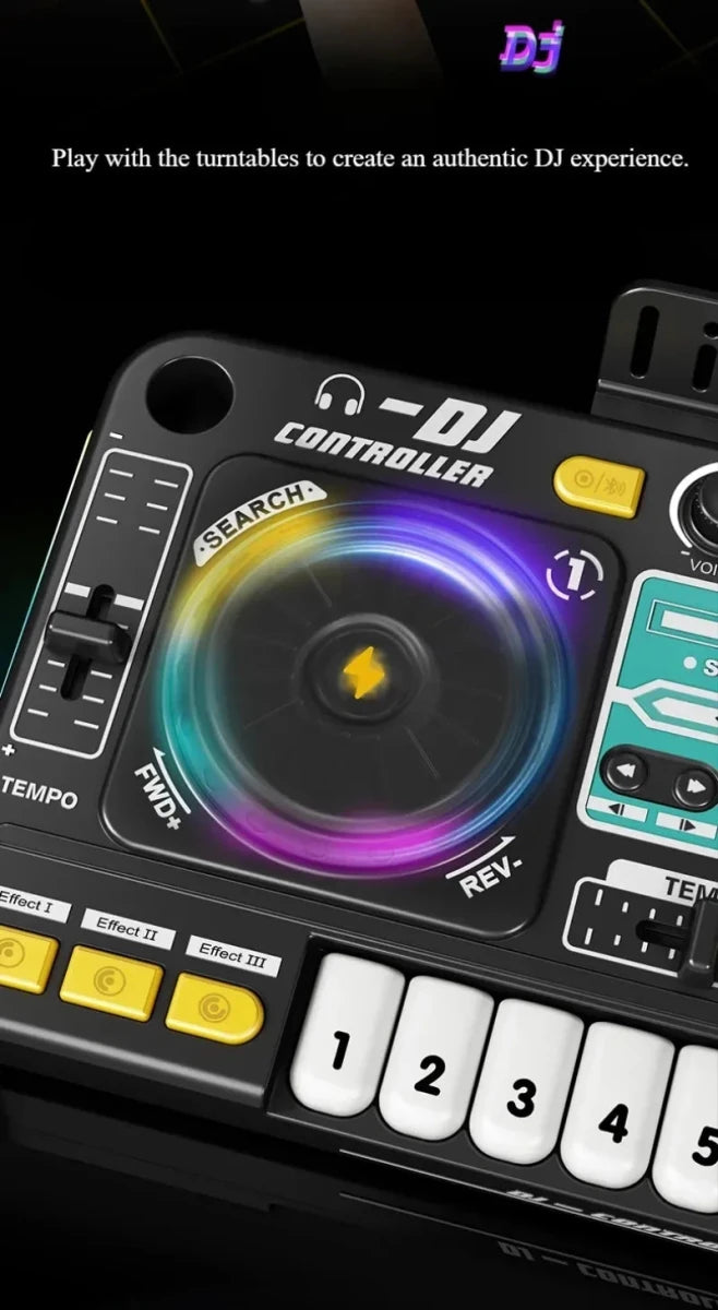 Kids Simulation DJ Mixer Controller Toy Multifunctional Music Effects Electronic Learning Game Birthday Gift for Children Mixers - High Ends Electronics and moreHigh Ends Electronics and moreHigh Ends Electronics and moreKids Simulation DJ Mixer Controller Toy Multifunctional Music Effects Electronic Learning Game Birthday Gift for Children Mixers