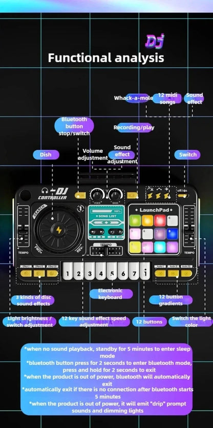 Kids Simulation DJ Mixer Controller Toy Multifunctional Music Effects Electronic Learning Game Birthday Gift for Children Mixers - High Ends Electronics and moreHigh Ends Electronics and moreHigh Ends Electronics and moreKids Simulation DJ Mixer Controller Toy Multifunctional Music Effects Electronic Learning Game Birthday Gift for Children Mixers