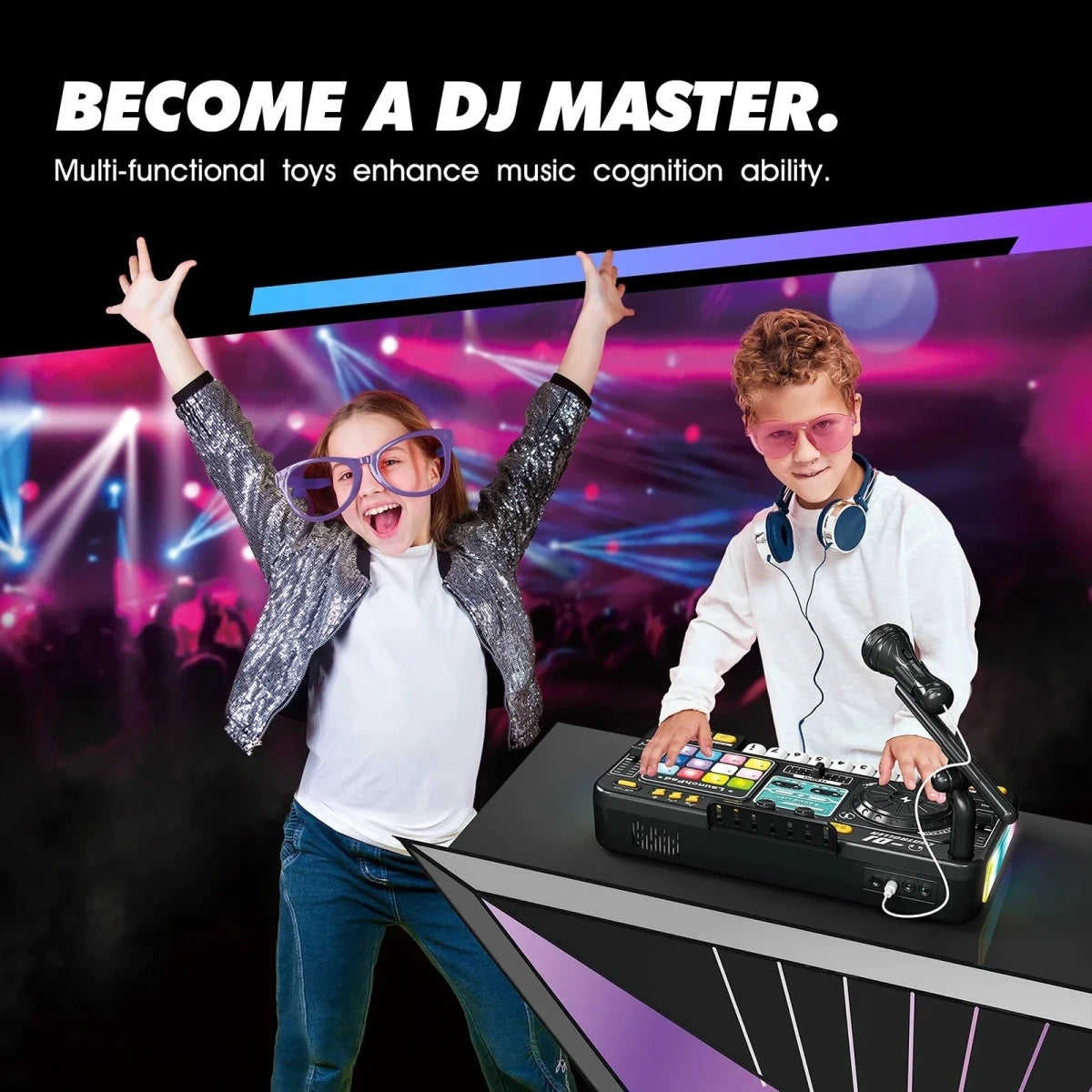 Kids Simulation DJ Mixer Controller Toy Multifunctional Music Effects Electronic Learning Game Birthday Gift for Children Mixers - High Ends Electronics and moreHigh Ends Electronics and moreHigh Ends Electronics and moreKids Simulation DJ Mixer Controller Toy Multifunctional Music Effects Electronic Learning Game Birthday Gift for Children Mixers