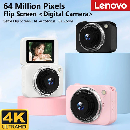 Lenovo 4K Flip - Design 6400W Pixel CCD Digital Camera Compact Portable Selfie Camera With HD Photos For Beginners Gifts 2026 New - High Ends Electronics and moreHigh Ends Electronics and moreHigh Ends Electronics and moreLenovo 4K Flip - Design 6400W Pixel CCD Digital Camera Compact Portable Selfie Camera With HD Photos For Beginners Gifts 2026 New