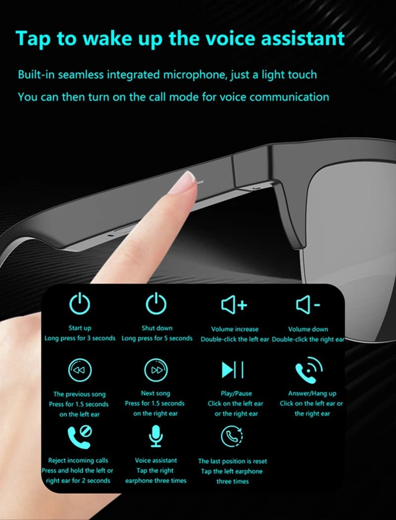 Lenovo Smart Bluetooth V5.3 Sunglasses Glasses Call Outdoor Sports Headphones HIFI Black Technology Anti - touch UV For Men Women - High Ends Electronics and moreHigh Ends Electronics and moreHigh Ends Electronics and moreLenovo Smart Bluetooth V5.3 Sunglasses Glasses Call Outdoor Sports Headphones HIFI Black Technology Anti - touch UV For Men Women