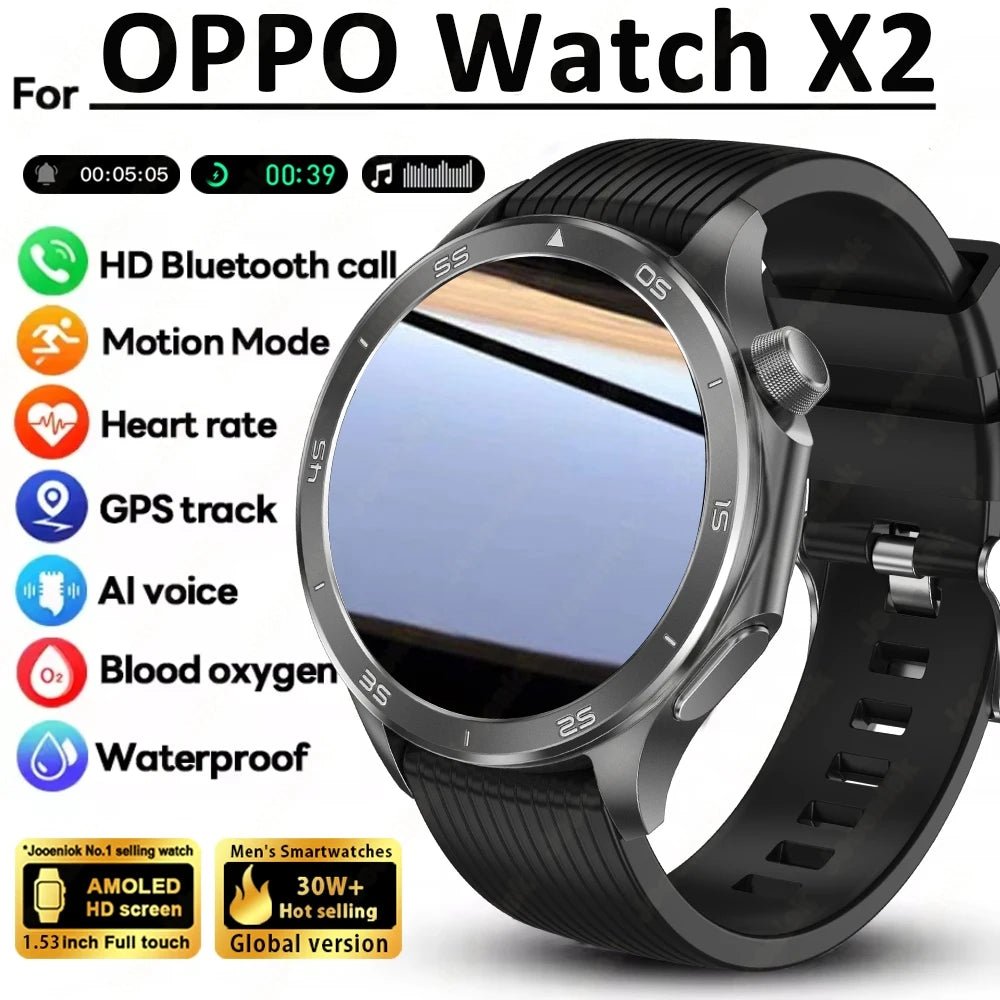 OPPO New Watch X2 Bluetooth Call Smart Watch Men GPS Sports Fitness Heart Rate AI Voice Assistant Smartwatches Android IOS - High Ends Electronics and moreHigh Ends Electronics and moreHigh Ends Electronics and moreOPPO New Watch X2 Bluetooth Call Smart Watch Men GPS Sports Fitness Heart Rate AI Voice Assistant Smartwatches Android IOS
