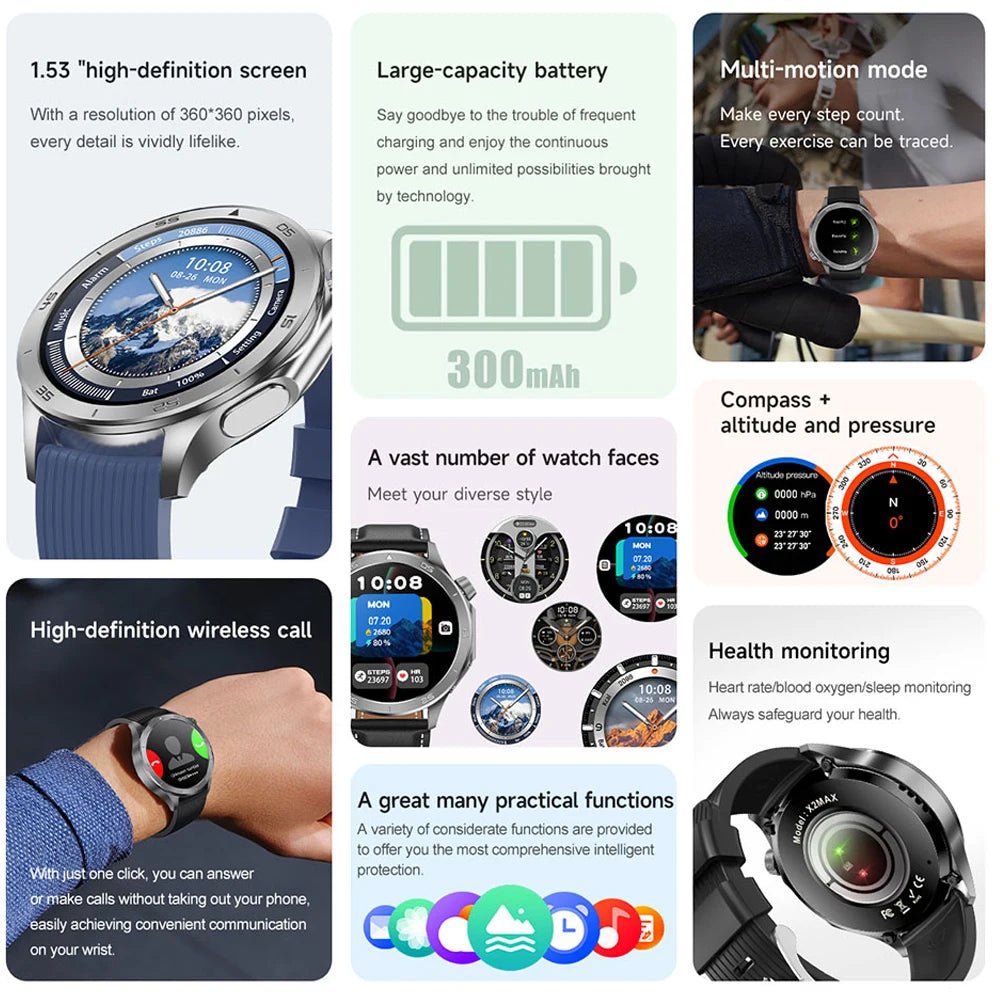 OPPO New Watch X2 Bluetooth Call Smart Watch Men GPS Sports Fitness Heart Rate AI Voice Assistant Smartwatches Android IOS - High Ends Electronics and moreHigh Ends Electronics and moreHigh Ends Electronics and moreOPPO New Watch X2 Bluetooth Call Smart Watch Men GPS Sports Fitness Heart Rate AI Voice Assistant Smartwatches Android IOS