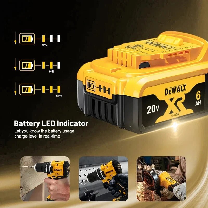 Original Dewalt Power Tool Battery 20V 6Ah DCB206 Compatible with DCB205 DCB200 New 100% High - Quality Replacement for 20V Tools - High Ends Electronics and moreHigh Ends Electronics and moreHigh Ends Electronics and moreOriginal Dewalt Power Tool Battery 20V 6Ah DCB206 Compatible with DCB205 DCB200 New 100% High - Quality Replacement for 20V Tools