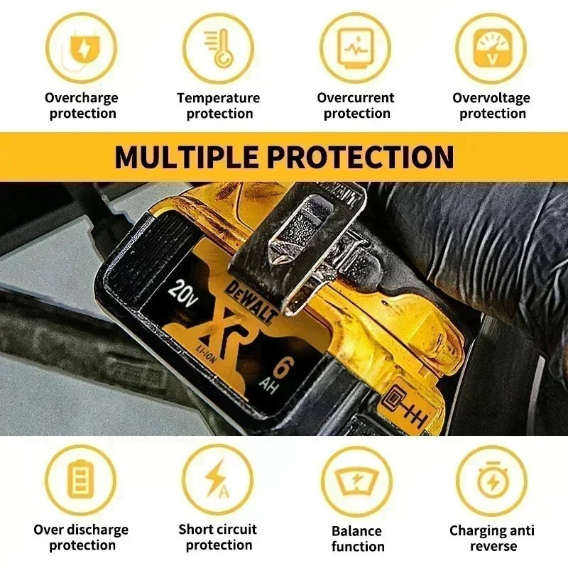 Original Dewalt Power Tool Battery 20V 6Ah DCB206 Compatible with DCB205 DCB200 New 100% High - Quality Replacement for 20V Tools - High Ends Electronics and moreHigh Ends Electronics and moreHigh Ends Electronics and moreOriginal Dewalt Power Tool Battery 20V 6Ah DCB206 Compatible with DCB205 DCB200 New 100% High - Quality Replacement for 20V Tools