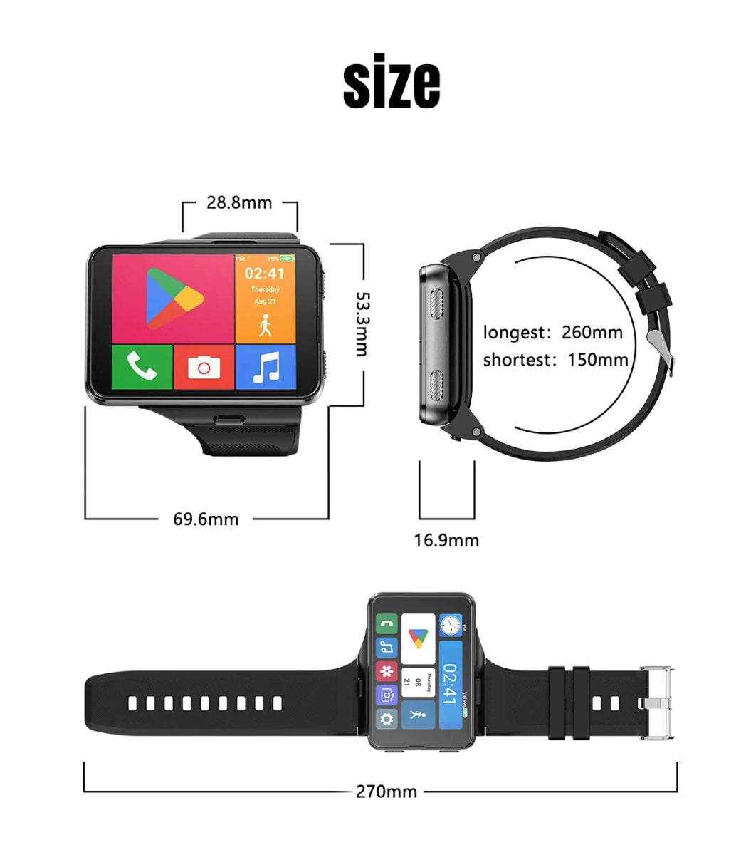 S999 Smart Watch 4G LTE MTK6761 Core 4GB 64GB 2.0MP+8.0MP GPS WIFI 2.88 inch Dual Cameras Smartwatch 2300mAh Battery VS DM101 - High Ends Electronics and moreHigh Ends Electronics and moreHigh Ends Electronics and moreS999 Smart Watch 4G LTE MTK6761 Core 4GB 64GB 2.0MP+8.0MP GPS WIFI 2.88 inch Dual Cameras Smartwatch 2300mAh Battery VS DM101