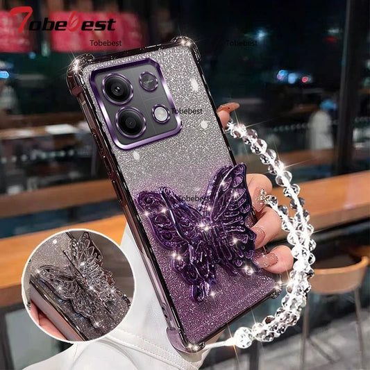 Shockproof Glitter Plating Case for Xiaomi Redmi Note 13 Pro Plus 13C 4G 5G 3D Butterfly Phone Holder Bead bracelet Back Cover - High Ends Electronics and moreHigh Ends Electronics and moreHigh Ends Electronics and moreShockproof Glitter Plating Case for Xiaomi Redmi Note 13 Pro Plus 13C 4G 5G 3D Butterfly Phone Holder Bead bracelet Back Cover
