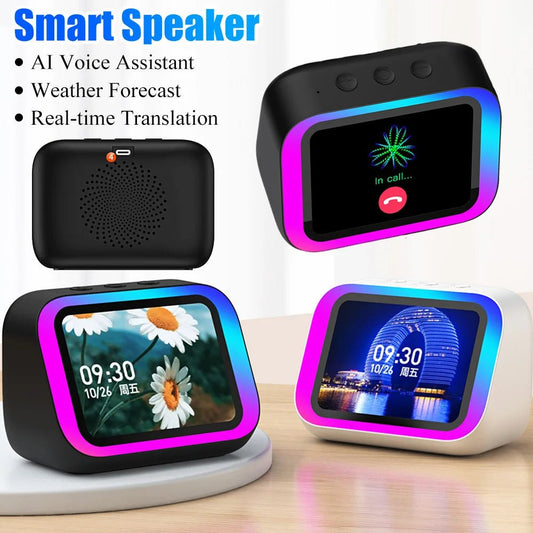 Smart Home Speaker AI Voice Assistant Portable BT Speaker Voice Calls Alarm Clock Weather Temperature Display with RGB Lights - High Ends Electronics and moreHigh Ends Electronics and moreHigh Ends Electronics and moreSmart Home Speaker AI Voice Assistant Portable BT Speaker Voice Calls Alarm Clock Weather Temperature Display with RGB Lights