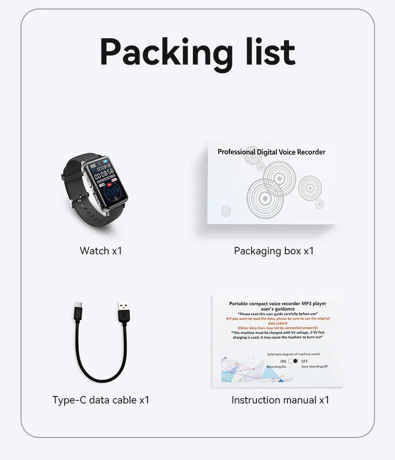 Smart Recording Watch AI Recorder Intelligent Real - time Transcription Translation Conversation Recording Bracelet APP Control - High Ends Electronics and moreHigh Ends Electronics and moreHigh Ends Electronics and moreSmart Recording Watch AI Recorder Intelligent Real - time Transcription Translation Conversation Recording Bracelet APP Control