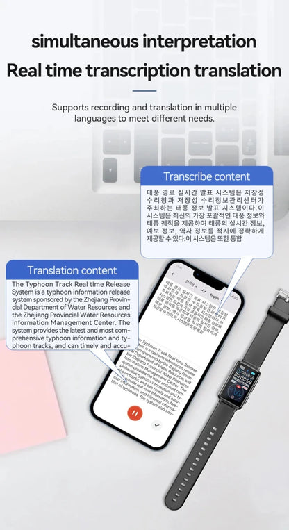 Smart Recording Watch AI Recorder Intelligent Real - time Transcription Translation Conversation Recording Bracelet APP Control - High Ends Electronics and moreHigh Ends Electronics and moreHigh Ends Electronics and moreSmart Recording Watch AI Recorder Intelligent Real - time Transcription Translation Conversation Recording Bracelet APP Control