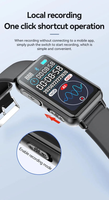 Smart Recording Watch AI Recorder Intelligent Real - time Transcription Translation Conversation Recording Bracelet APP Control - High Ends Electronics and moreHigh Ends Electronics and moreHigh Ends Electronics and moreSmart Recording Watch AI Recorder Intelligent Real - time Transcription Translation Conversation Recording Bracelet APP Control