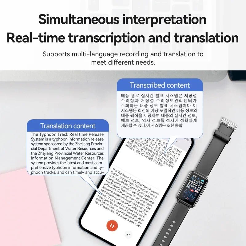 Smart Recording Watch AI Recorder Intelligent Real - time Transcription Translation Conversation Recording Bracelet APP Control - High Ends Electronics and moreHigh Ends Electronics and moreHigh Ends Electronics and moreSmart Recording Watch AI Recorder Intelligent Real - time Transcription Translation Conversation Recording Bracelet APP Control