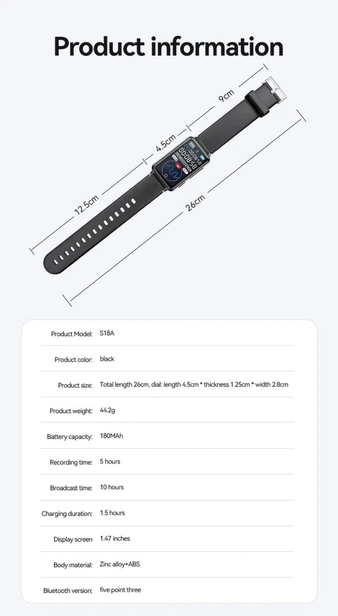 Smart Recording Watch AI Recorder Intelligent Real - time Transcription Translation Conversation Recording Bracelet APP Control - High Ends Electronics and moreHigh Ends Electronics and moreHigh Ends Electronics and moreSmart Recording Watch AI Recorder Intelligent Real - time Transcription Translation Conversation Recording Bracelet APP Control