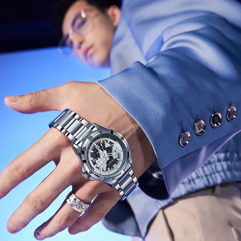 TIMEARTX mens watch Stylish Map Dial Analog Display Auto Date & Luminous Function Men's Gift Watches man (Non - Mechanical) - High Ends Electronics and moreHigh Ends Electronics and moreHigh Ends Electronics and moreTIMEARTX mens watch Stylish Map Dial Analog Display Auto Date & Luminous Function Men's Gift Watches man (Non - Mechanical)