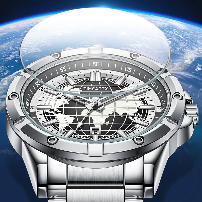 TIMEARTX mens watch Stylish Map Dial Analog Display Auto Date & Luminous Function Men's Gift Watches man (Non - Mechanical) - High Ends Electronics and moreHigh Ends Electronics and moreHigh Ends Electronics and moreTIMEARTX mens watch Stylish Map Dial Analog Display Auto Date & Luminous Function Men's Gift Watches man (Non - Mechanical)