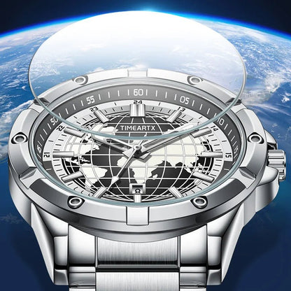TIMEARTX mens watch Stylish Map Dial Analog Display Auto Date & Luminous Function Men's Gift Watches man (Non - Mechanical) - High Ends Electronics and moreHigh Ends Electronics and moreHigh Ends Electronics and moreTIMEARTX mens watch Stylish Map Dial Analog Display Auto Date & Luminous Function Men's Gift Watches man (Non - Mechanical)
