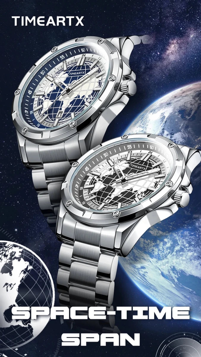TIMEARTX mens watch Stylish Map Dial Analog Display Auto Date & Luminous Function Men's Gift Watches man (Non - Mechanical) - High Ends Electronics and moreHigh Ends Electronics and moreHigh Ends Electronics and moreTIMEARTX mens watch Stylish Map Dial Analog Display Auto Date & Luminous Function Men's Gift Watches man (Non - Mechanical)
