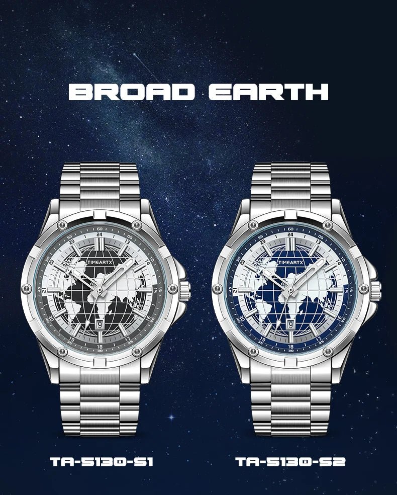 TIMEARTX mens watch Stylish Map Dial Analog Display Auto Date & Luminous Function Men's Gift Watches man (Non - Mechanical) - High Ends Electronics and moreHigh Ends Electronics and moreHigh Ends Electronics and moreTIMEARTX mens watch Stylish Map Dial Analog Display Auto Date & Luminous Function Men's Gift Watches man (Non - Mechanical)