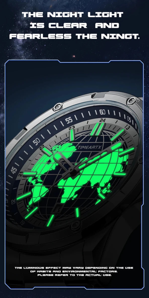 TIMEARTX mens watch Stylish Map Dial Analog Display Auto Date & Luminous Function Men's Gift Watches man (Non - Mechanical) - High Ends Electronics and moreHigh Ends Electronics and moreHigh Ends Electronics and moreTIMEARTX mens watch Stylish Map Dial Analog Display Auto Date & Luminous Function Men's Gift Watches man (Non - Mechanical)