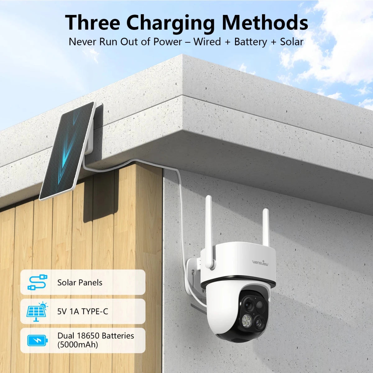 Wansview 2K Surveillance Dual Lens Wifi Camera Outdoor Wireless PTZ Security IP Camera Motion Detection HD Color Night Vision - High Ends Electronics and moreHigh Ends Electronics and moreHigh Ends Electronics and moreWansview 2K Surveillance Dual Lens Wifi Camera Outdoor Wireless PTZ Security IP Camera Motion Detection HD Color Night Vision