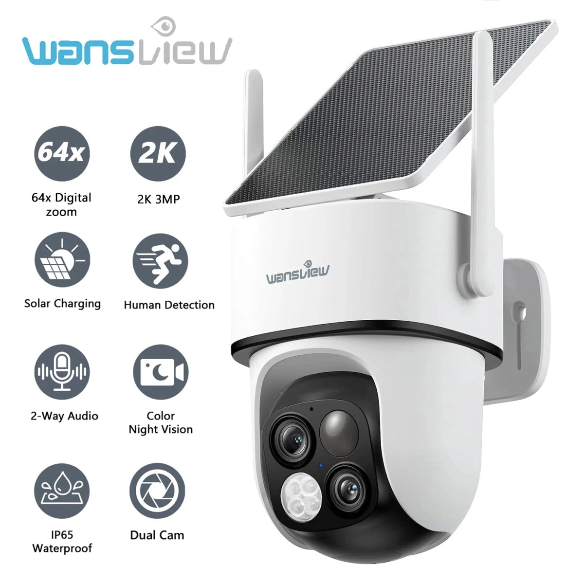 Wansview 2K Surveillance Dual Lens Wifi Camera Outdoor Wireless PTZ Security IP Camera Motion Detection HD Color Night Vision - High Ends Electronics and moreHigh Ends Electronics and moreHigh Ends Electronics and moreWansview 2K Surveillance Dual Lens Wifi Camera Outdoor Wireless PTZ Security IP Camera Motion Detection HD Color Night Vision